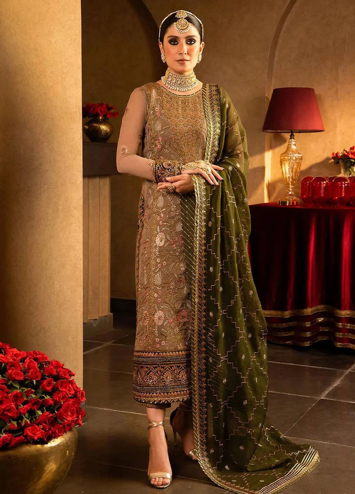 Asim Jofa Embroidered Chiffon Unstitched Suit 3 Piece AJ23VF AJVF-05 - Festive Collection
