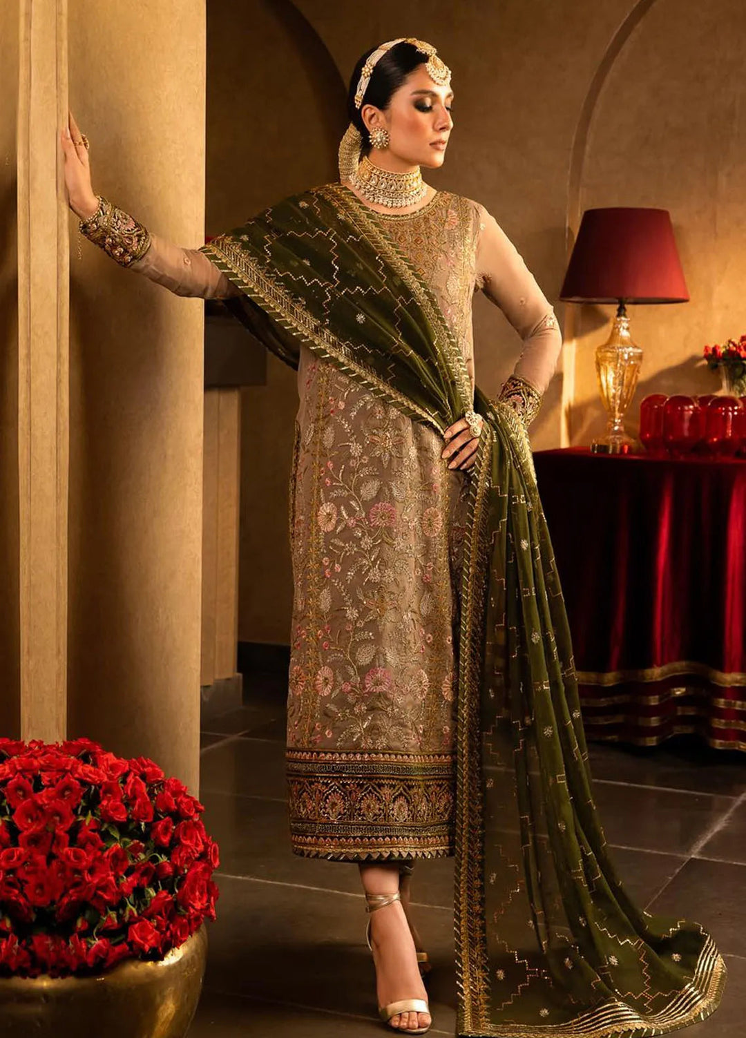 Asim Jofa Embroidered Chiffon Unstitched Suit 3 Piece AJ23VF AJVF-05 - Festive Collection