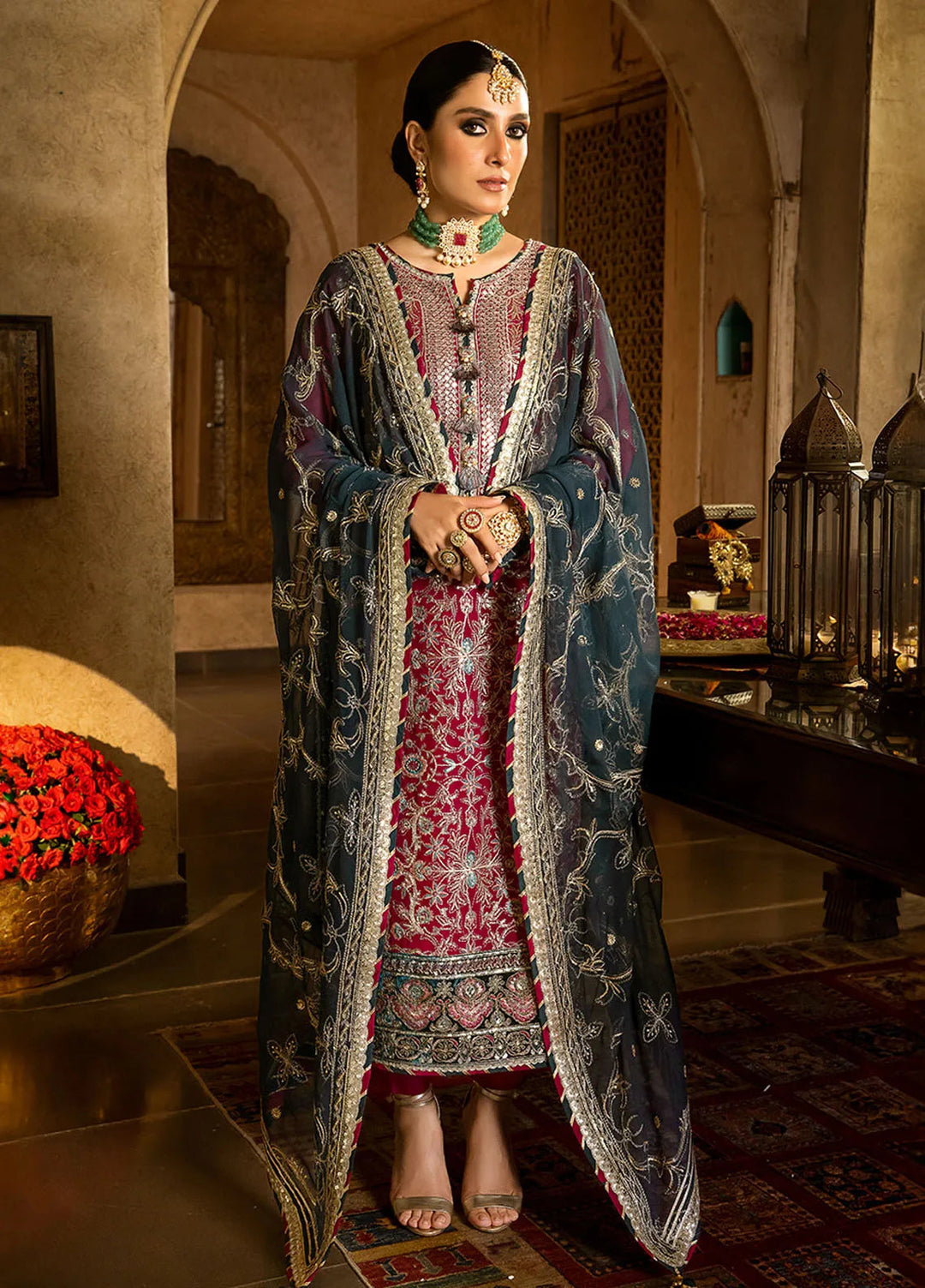 Asim Jofa Embroidered Chiffon Unstitched Suit 3 Piece AJ23VF AJVF-06 - Festive Collection