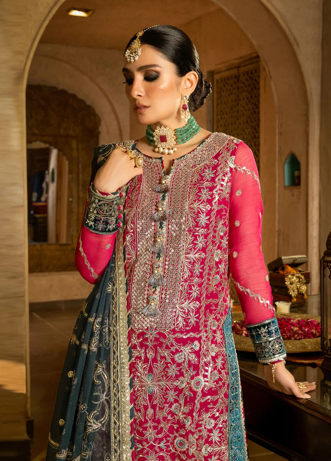Asim Jofa Embroidered Chiffon Unstitched Suit 3 Piece AJ23VF AJVF-06 - Festive Collection