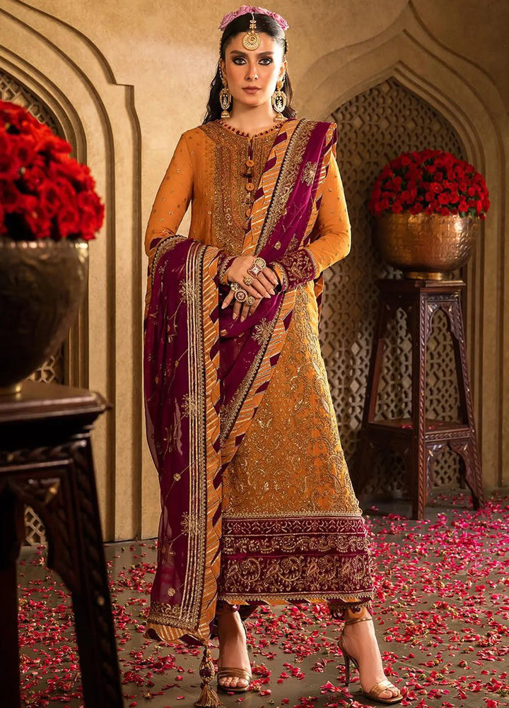 Asim Jofa Embroidered Chiffon Unstitched Suit 3 Piece AJ23VF AJVF-07 - Festive Collection