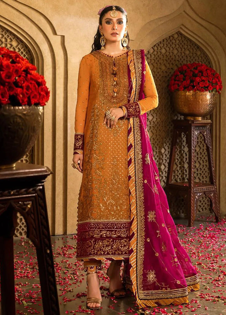 Asim Jofa Embroidered Chiffon Unstitched Suit 3 Piece AJ23VF AJVF-07 - Festive Collection