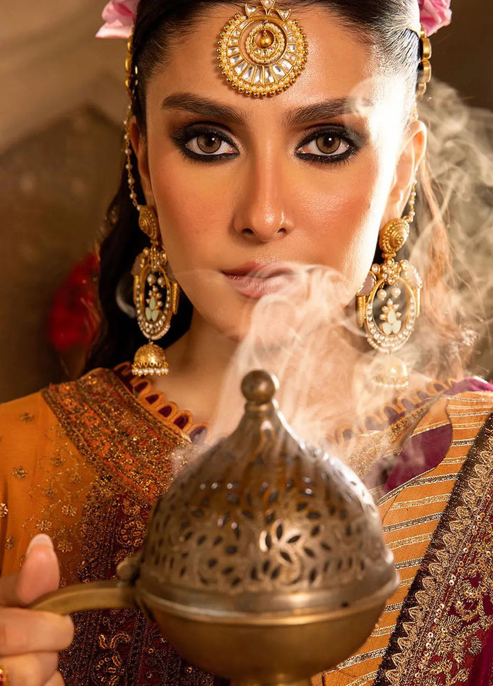 Asim Jofa Embroidered Chiffon Unstitched Suit 3 Piece AJ23VF AJVF-07 - Festive Collection