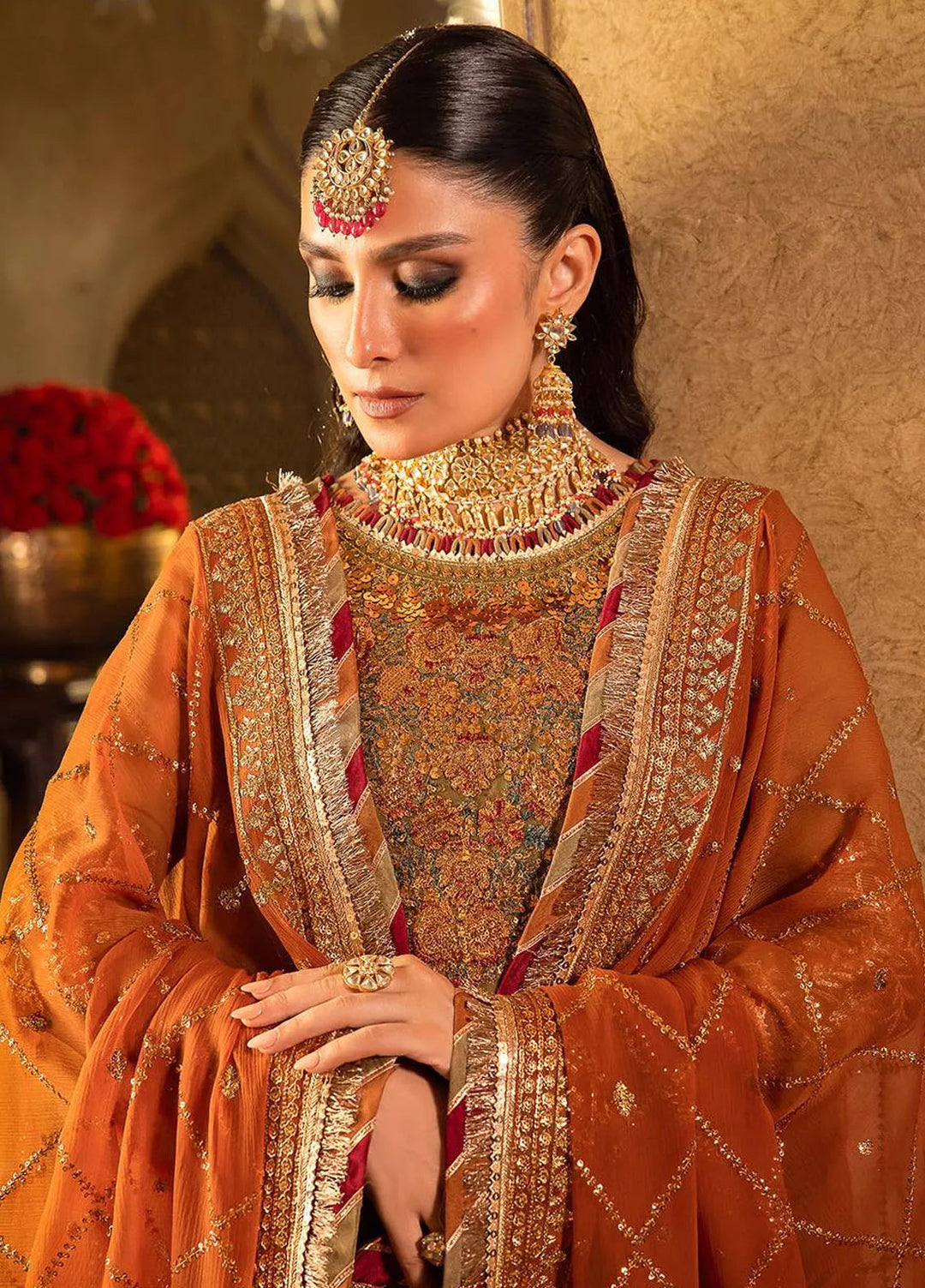 Asim Jofa Embroidered Chiffon Unstitched Suit 3 Piece AJ23VF AJVF-08 - Festive Collection
