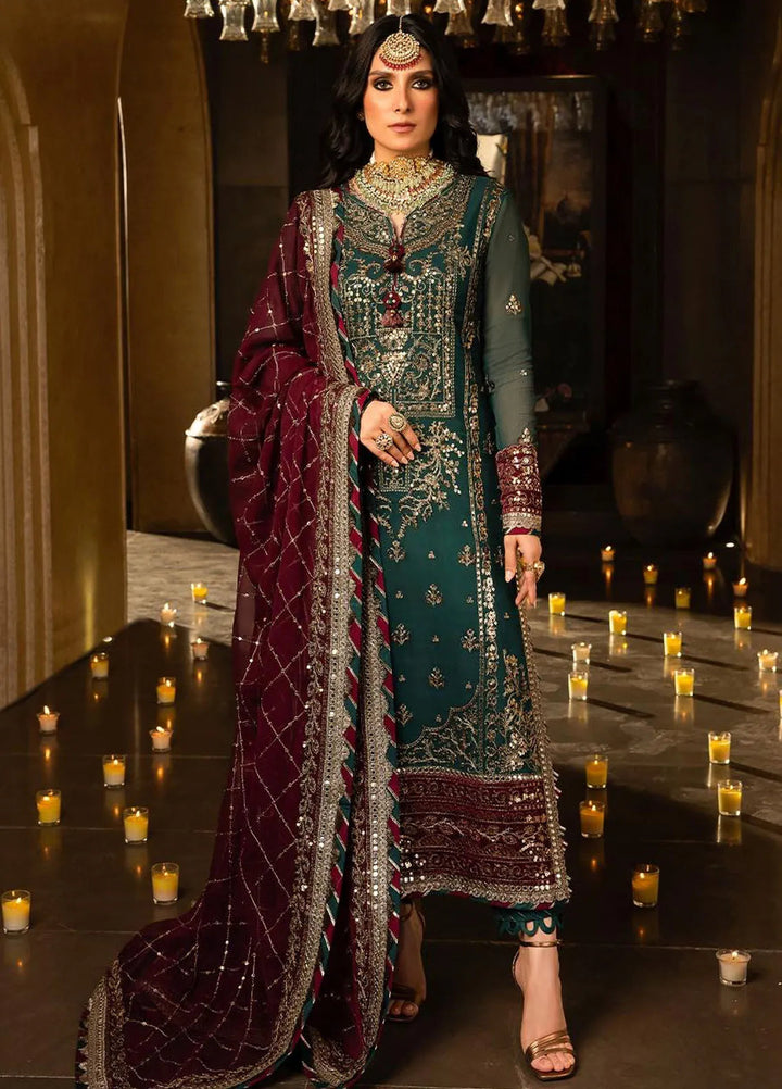 Asim Jofa Embroidered Chiffon Unstitched Suit 3 Piece AJ23VF AJVF-09 - Festive Collection