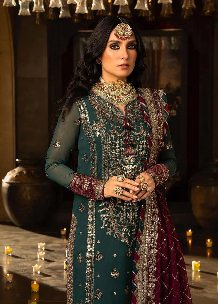 Asim Jofa Embroidered Chiffon Unstitched Suit 3 Piece AJ23VF AJVF-09 - Festive Collection
