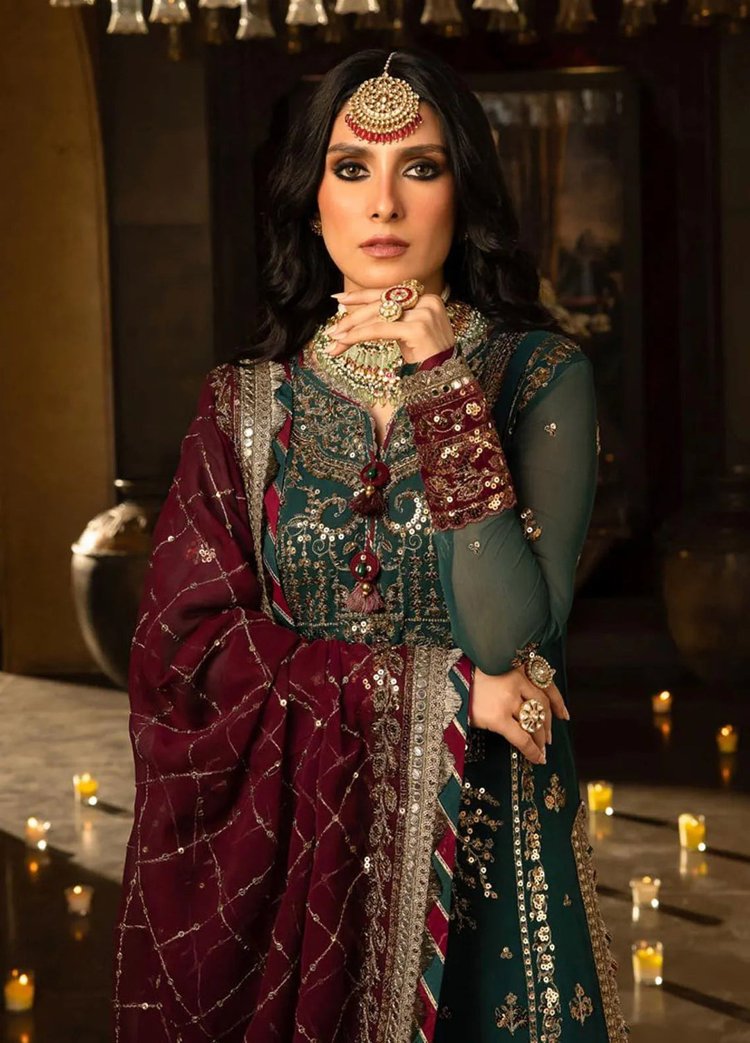 Asim Jofa Embroidered Chiffon Unstitched Suit 3 Piece AJ23VF AJVF-09 - Festive Collection