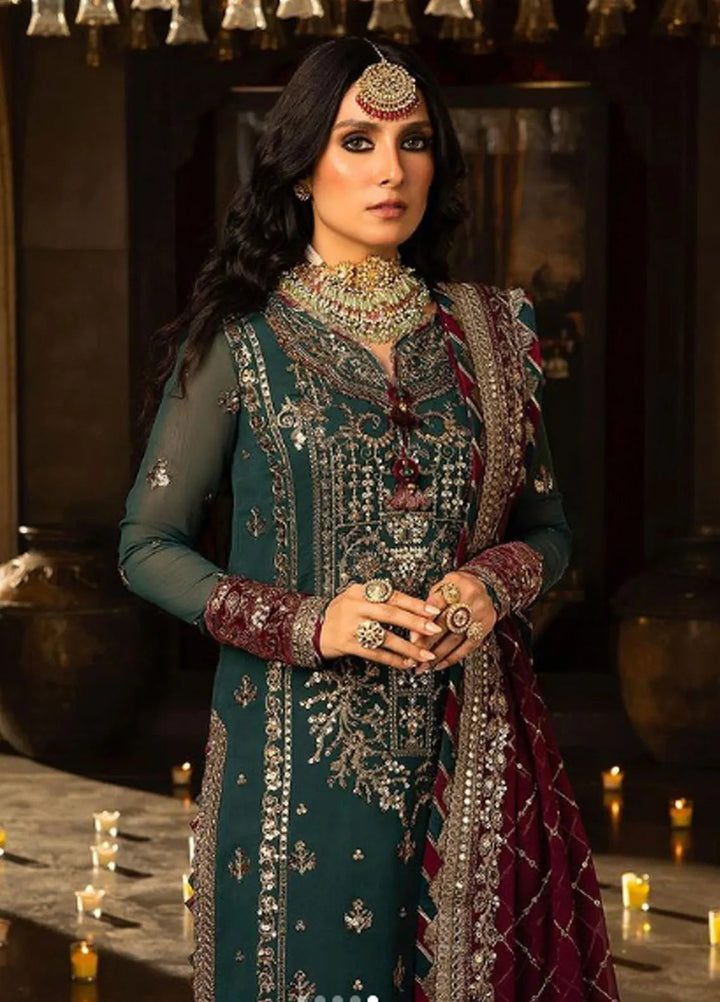 Asim Jofa Embroidered Chiffon Unstitched Suit 3 Piece AJ23VF AJVF-09 - Festive Collection
