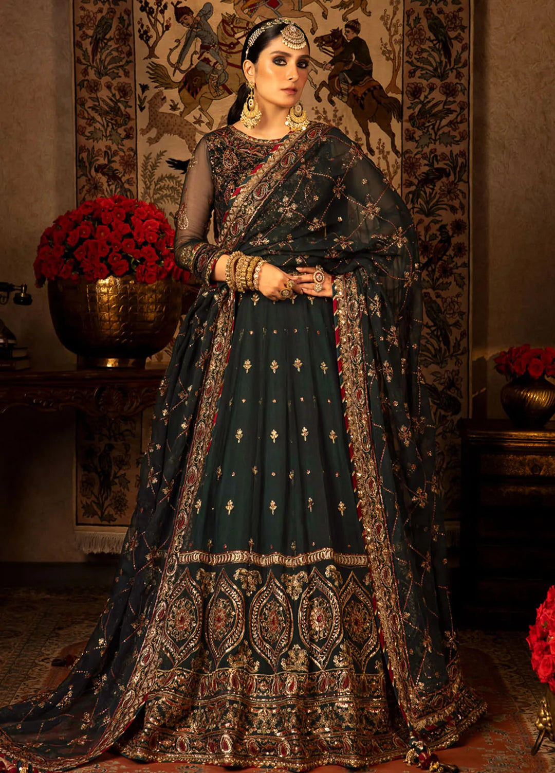 Asim Jofa Embroidered Chiffon Unstitched Suit 3 Piece AJ23VF AJVF-11 - Festive Collection