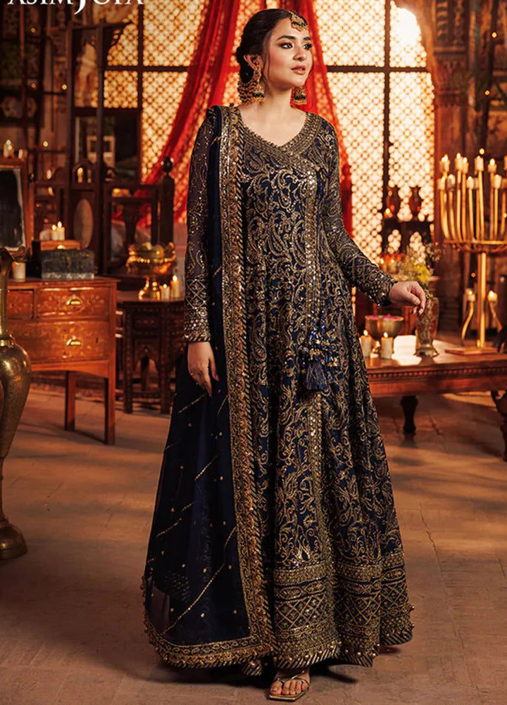 Asim Jofa Embroidered Chiffon Unstitched Suit 3 Piece AJ24CE AJCE-01 - Formal Collection