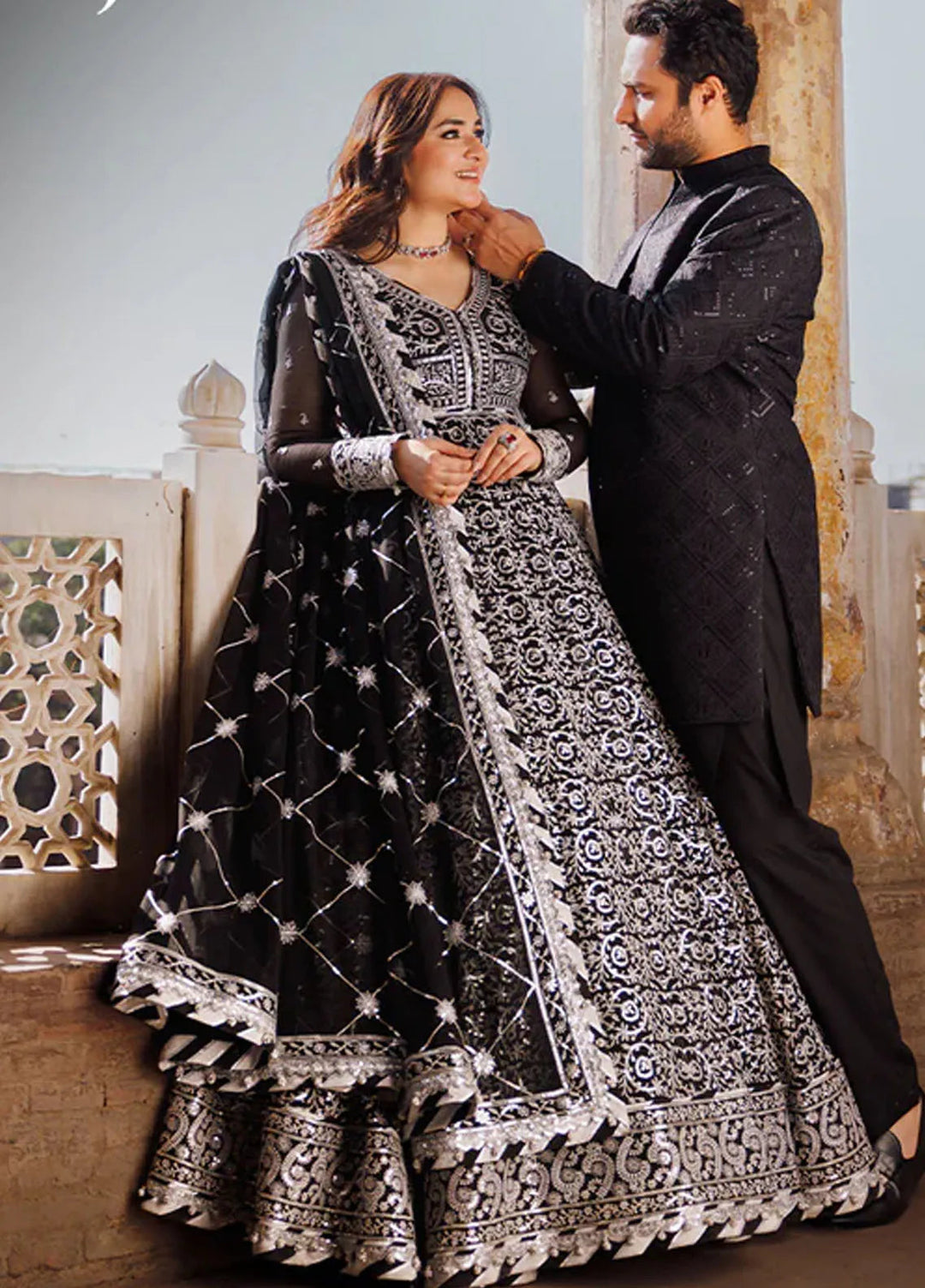 Asim Jofa Embroidered Chiffon Unstitched Suit 3 Piece AJ24CE AJCE-02 - Formal Collection