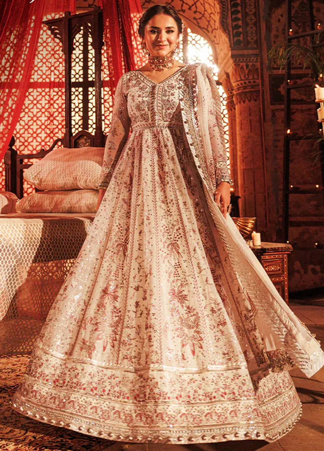 Asim Jofa Embroidered Chiffon Unstitched Suit 3 Piece AJ24CE AJCE-04 - Formal Collection