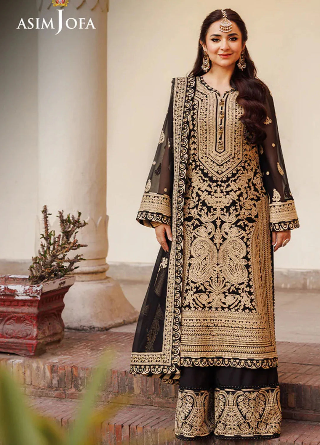 Asim Jofa Embroidered Chiffon Unstitched Suit 3 Piece AJ24CE AJCE-06 - Formal Collection