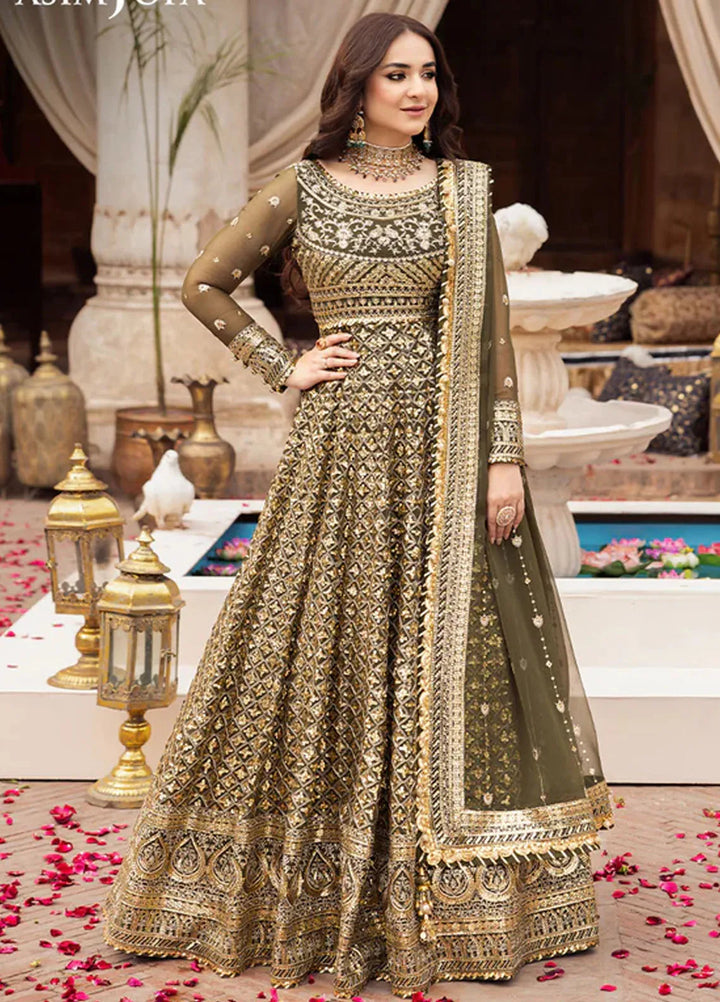Asim Jofa Embroidered Chiffon Unstitched Suit 3 Piece AJ24CE AJCE-08 - Formal Collection