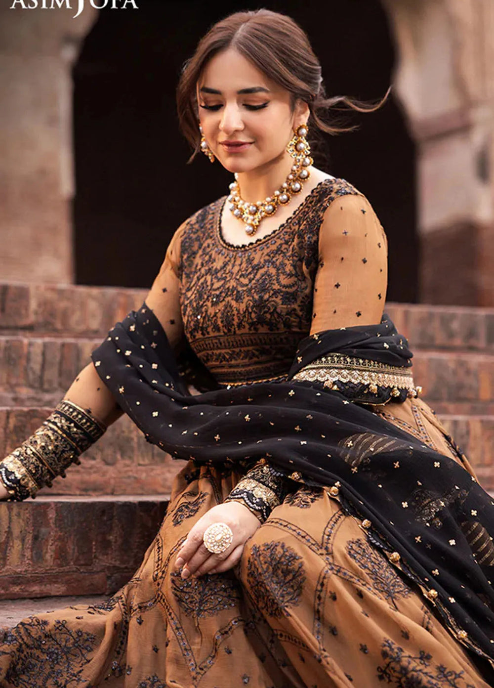 Asim Jofa Embroidered Chiffon Unstitched Suit 3 Piece AJ24CE AJCE-11 - Formal Collection