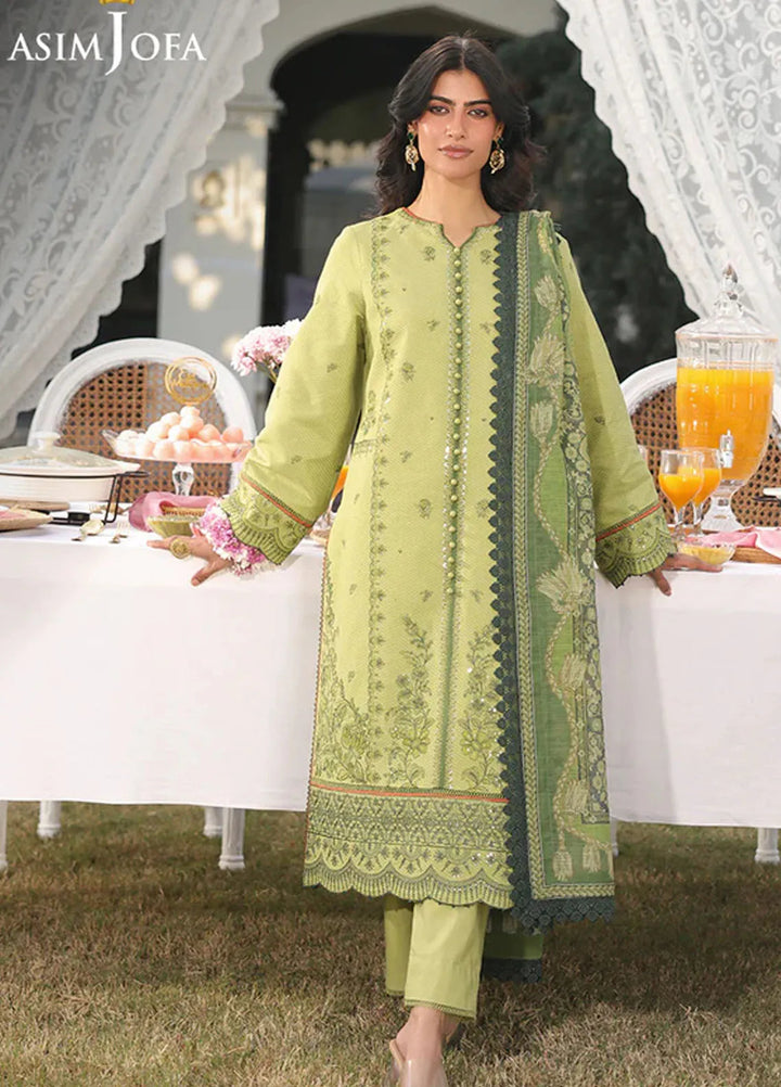 Asim Jofa Embroidered Dobby Suits Unstitched 3 Piece AJ25FE AJUBF-16 - Summer Collection
