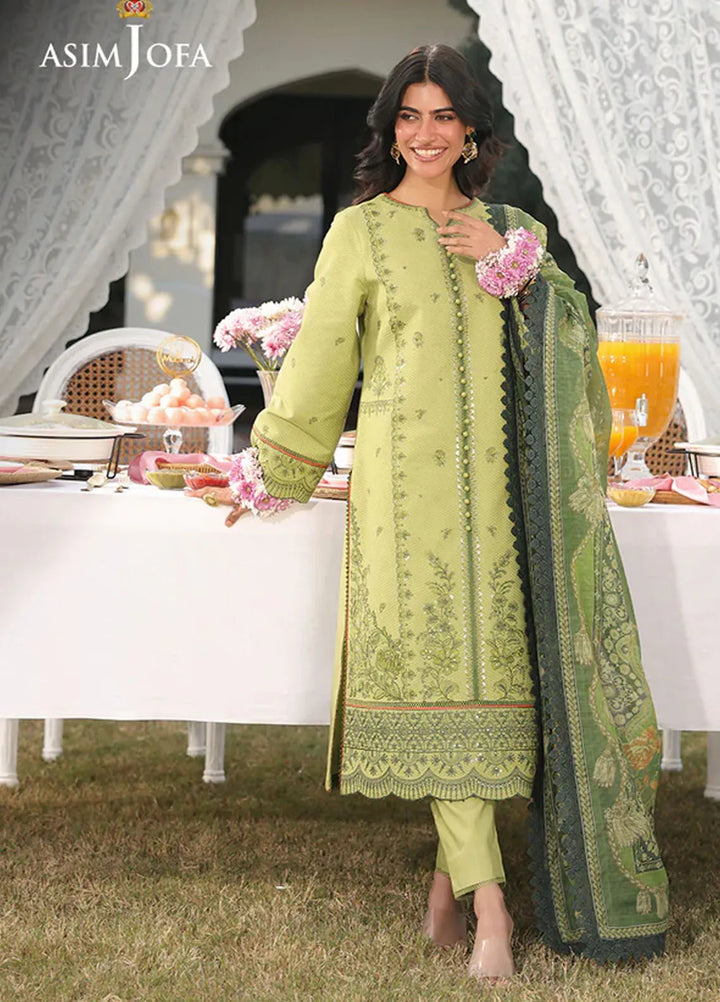 Asim Jofa Embroidered Dobby Suits Unstitched 3 Piece AJ25FE AJUBF-16 - Summer Collection