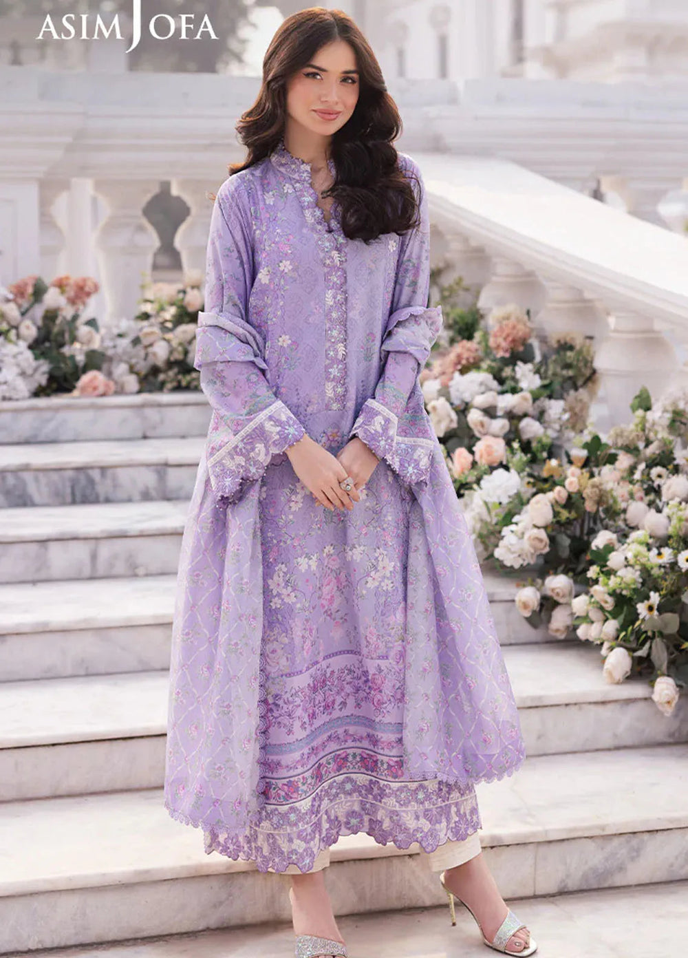 Asim Jofa Embroidered Grip Suits Unstitched 3 Piece AJ25CS AJRS-01 - Formal Collection