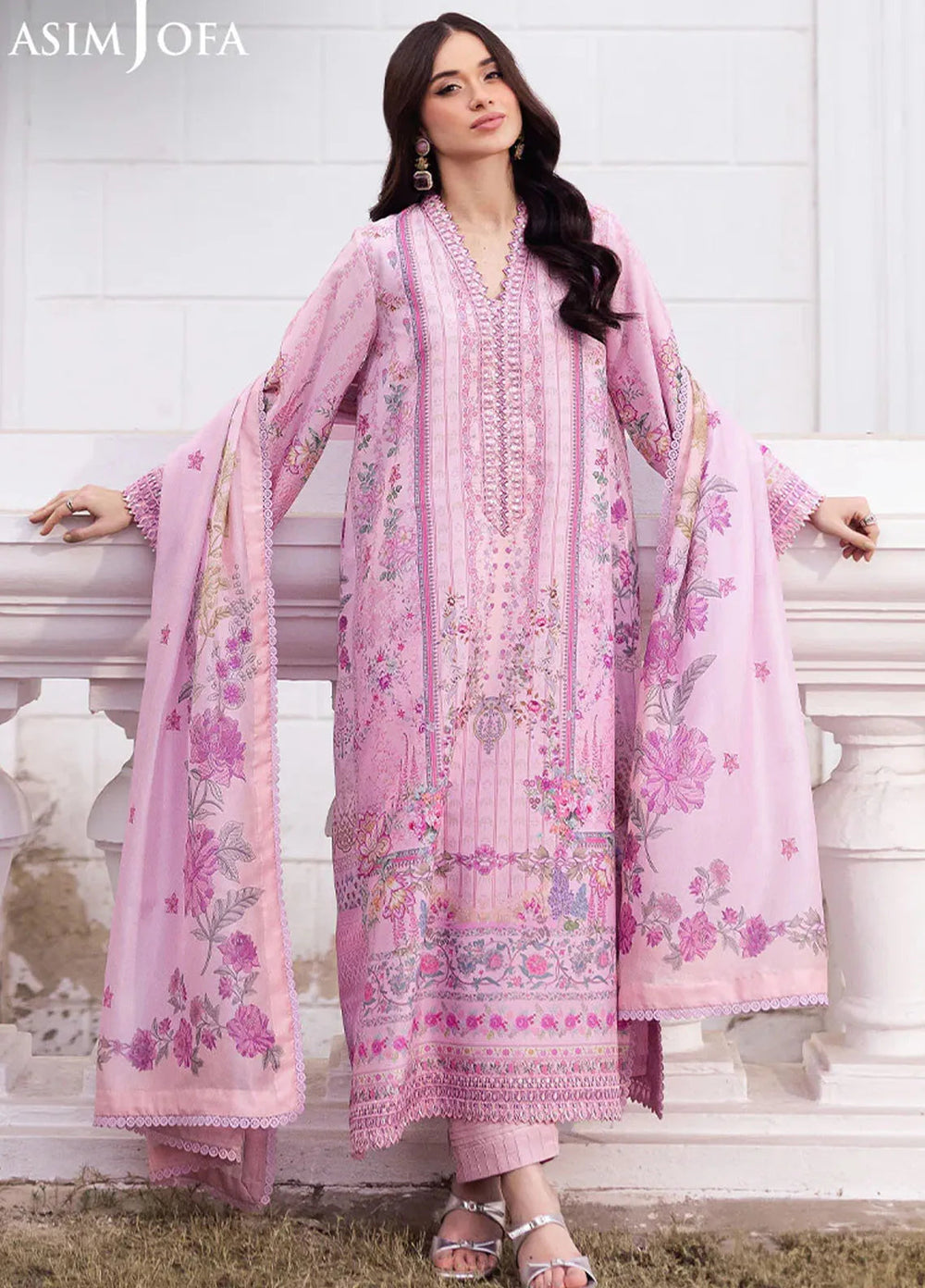 Asim Jofa Embroidered Grip Suits Unstitched 3 Piece AJ25CS AJRS-03 - Formal Collection