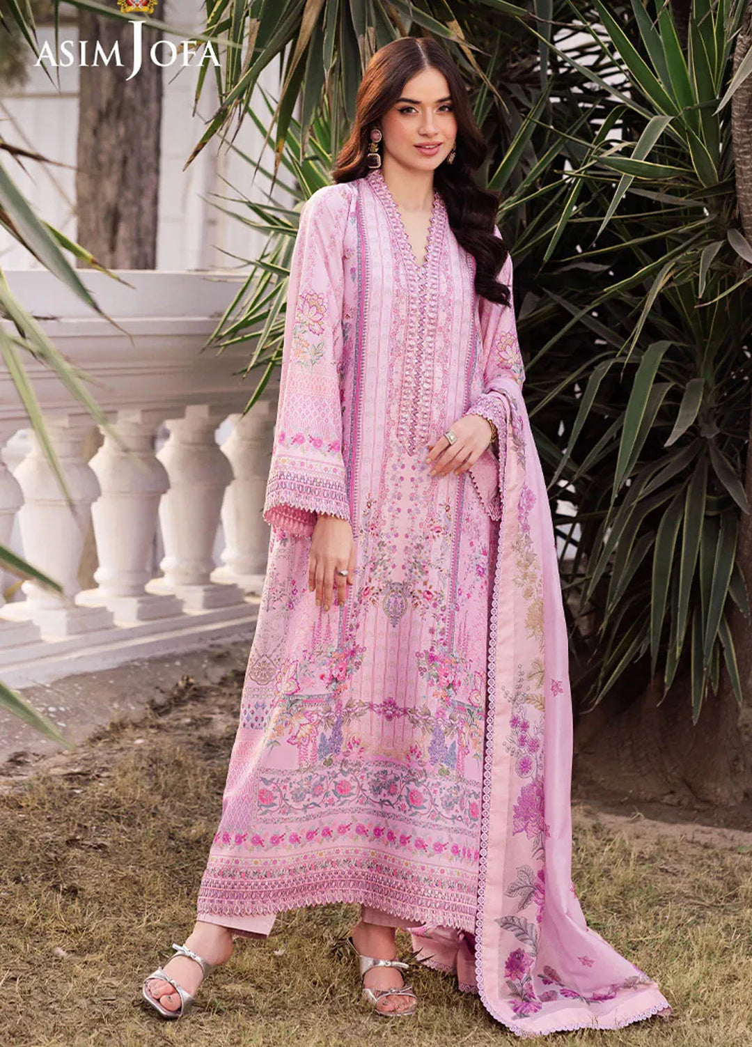 Asim Jofa Embroidered Grip Suits Unstitched 3 Piece AJ25CS AJRS-03 - Formal Collection