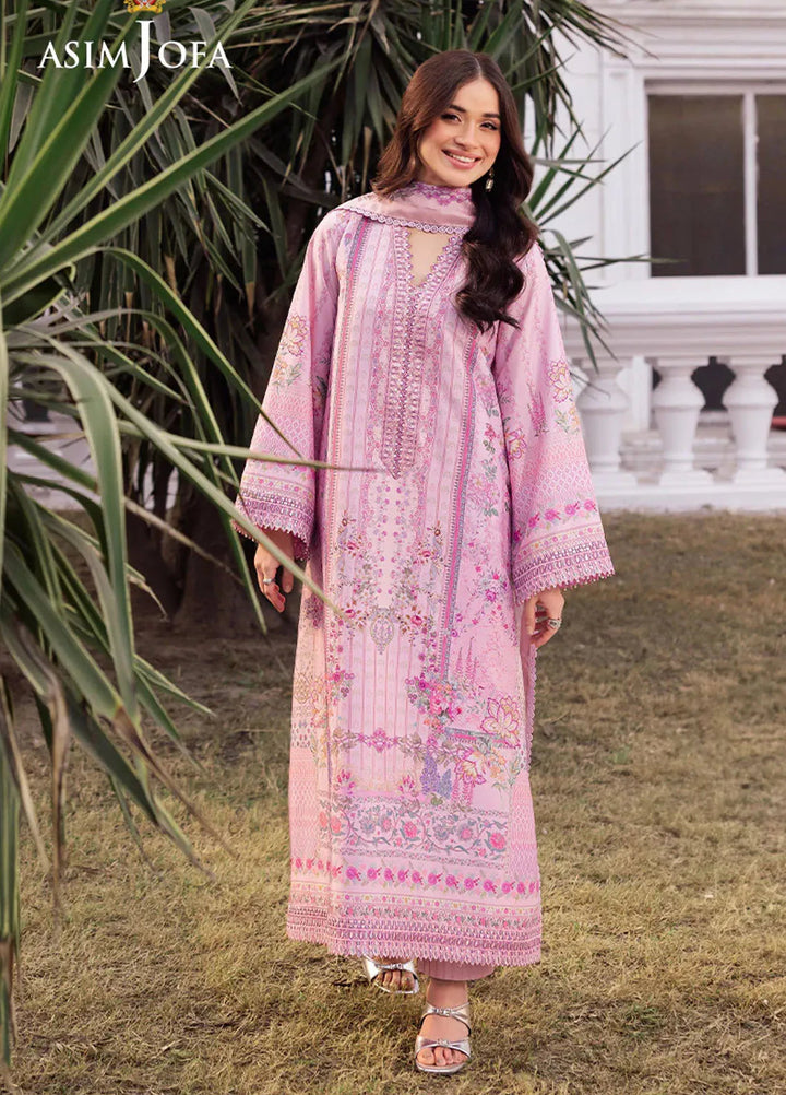 Asim Jofa Embroidered Grip Suits Unstitched 3 Piece AJ25CS AJRS-03 - Formal Collection