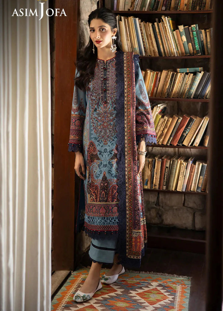 Asim Jofa Embroidered Khaddar Suits Unstitched 3 Piece AJ24UW AJUW-01 - Winter Collection