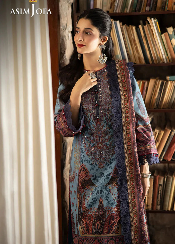 Asim Jofa Embroidered Khaddar Suits Unstitched 3 Piece AJ24UW AJUW-01 - Winter Collection