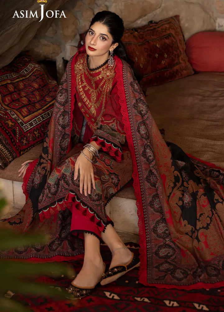 Asim Jofa Embroidered Khaddar Suits Unstitched 3 Piece AJ24UW AJUW-02 - Winter Collection