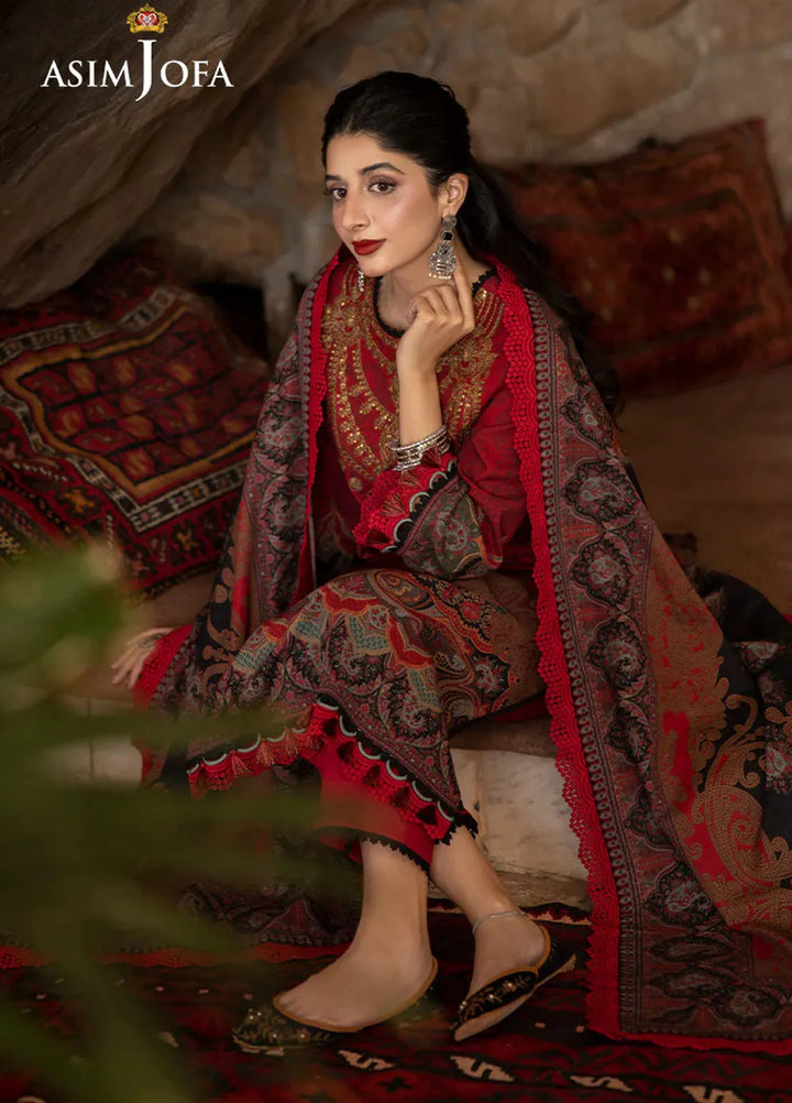 Asim Jofa Embroidered Khaddar Suits Unstitched 3 Piece AJ24UW AJUW-02 - Winter Collection