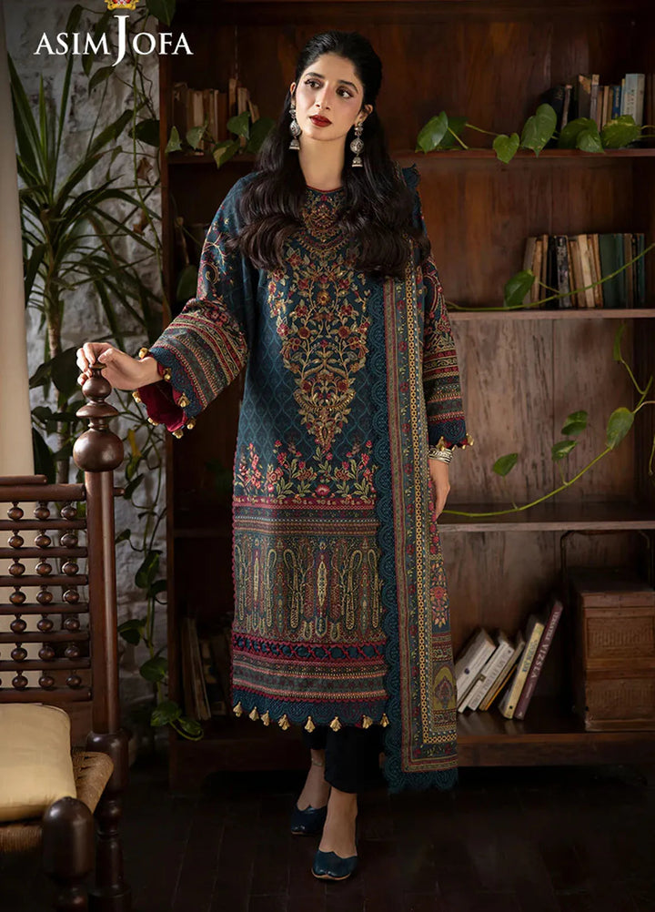 Asim Jofa Embroidered Khaddar Suits Unstitched 3 Piece AJ24UW AJUW-03 - Winter Collection