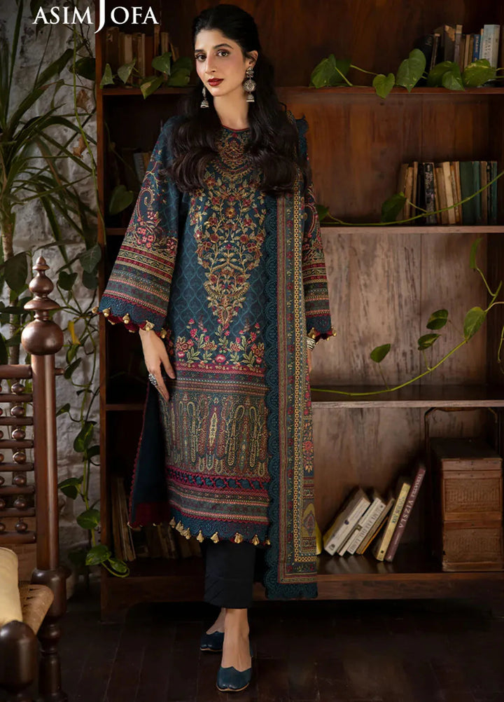 Asim Jofa Embroidered Khaddar Suits Unstitched 3 Piece AJ24UW AJUW-03 - Winter Collection