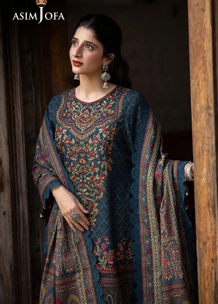 Asim Jofa Embroidered Khaddar Suits Unstitched 3 Piece AJ24UW AJUW-03 - Winter Collection