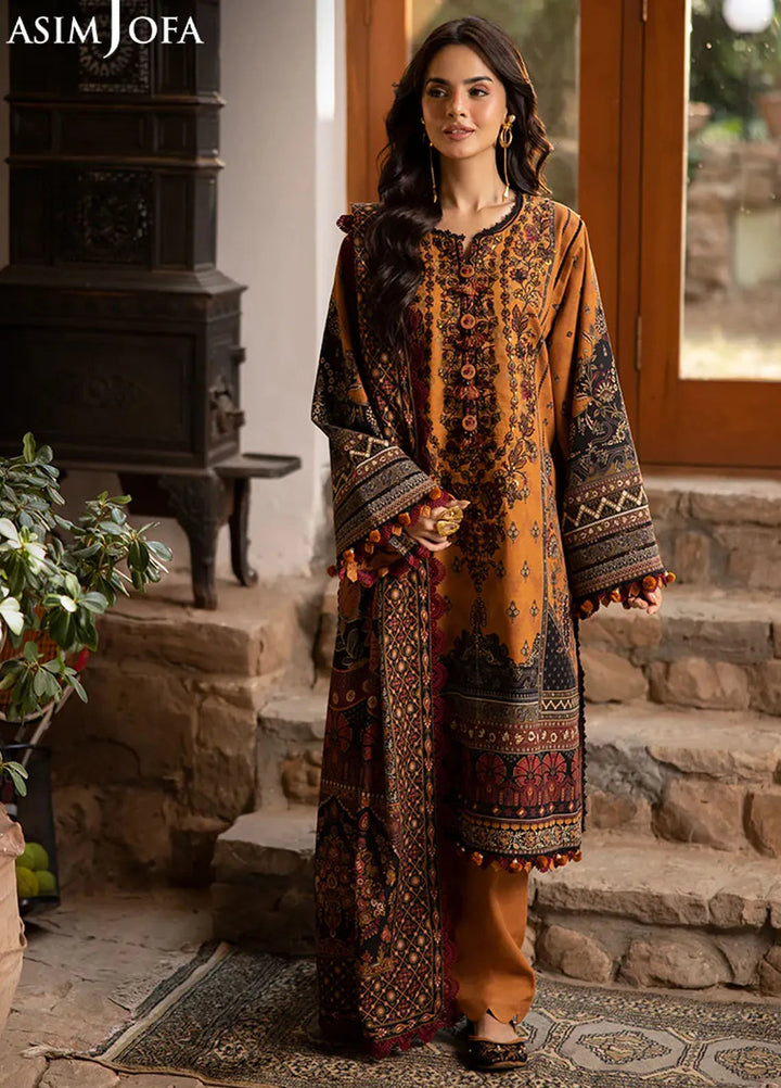 Asim Jofa Embroidered Khaddar Suits Unstitched 3 Piece AJ24UW AJUW-07 - Winter Collection