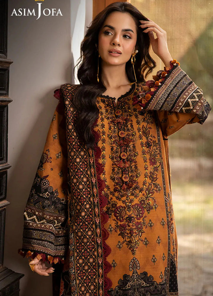 Asim Jofa Embroidered Khaddar Suits Unstitched 3 Piece AJ24UW AJUW-07 - Winter Collection