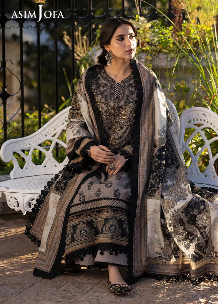 Asim Jofa Embroidered Khaddar Suits Unstitched 3 Piece AJ24UW AJUW-08 - Winter Collection