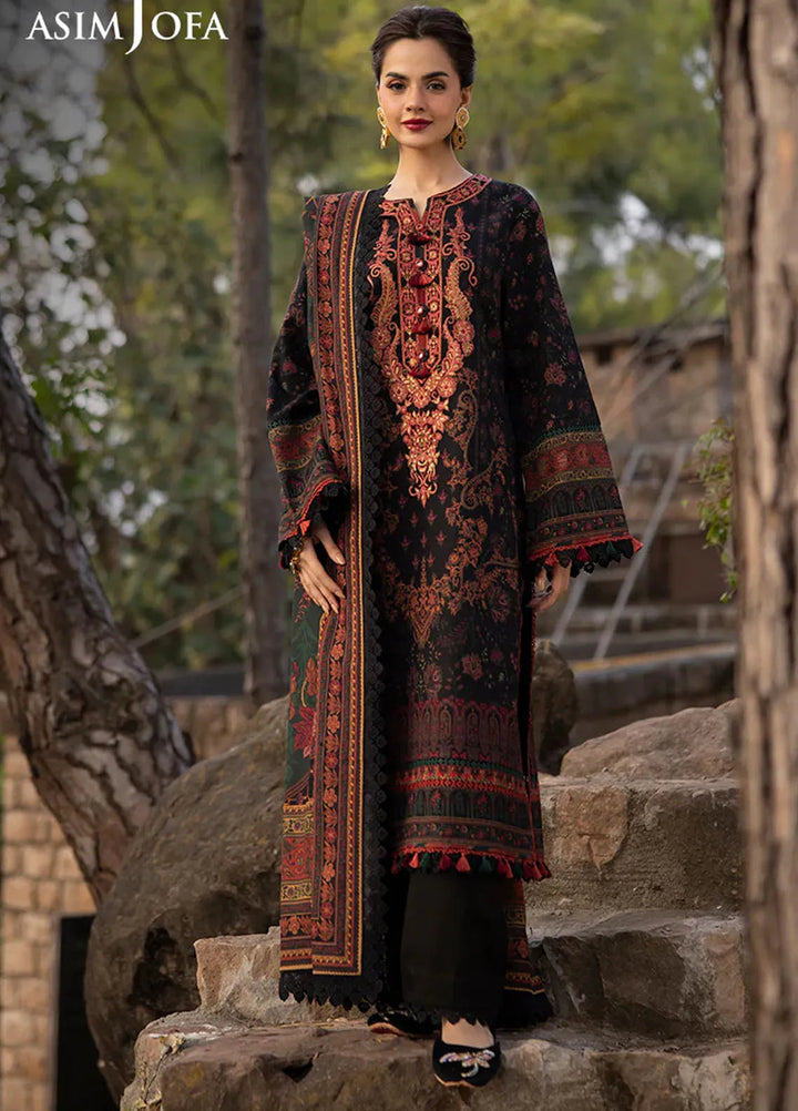 Asim Jofa Embroidered Khaddar Suits Unstitched 3 Piece AJ24UW AJUW-09 - Winter Collection