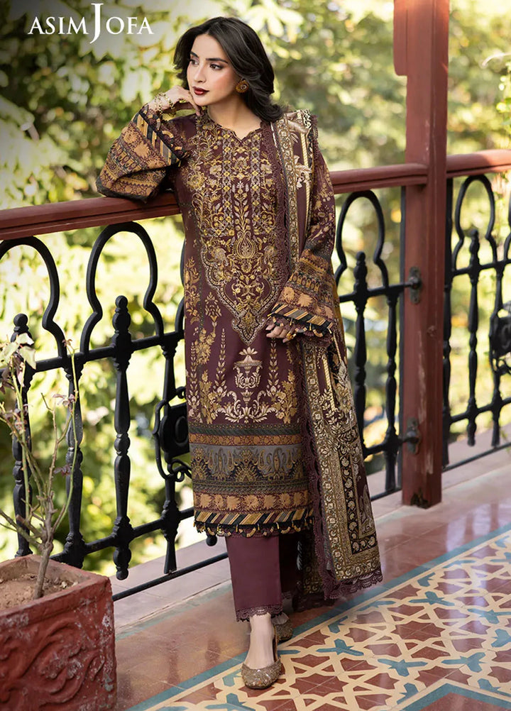 Asim Jofa Embroidered Khaddar Suits Unstitched 3 Piece AJ24UW AJUW-10 - Winter Collection