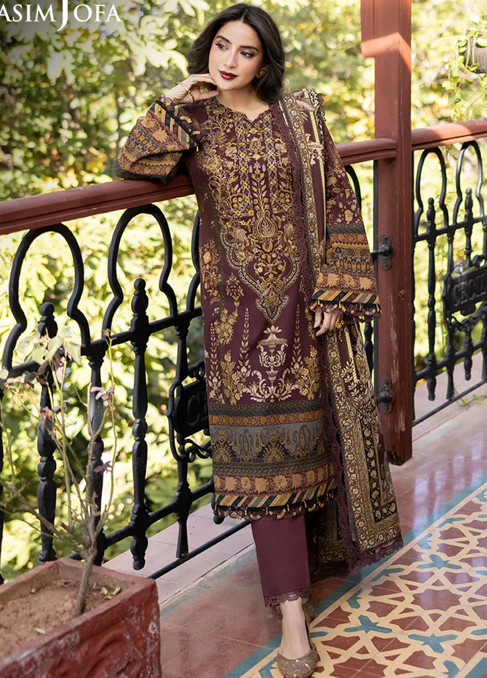 Asim Jofa Embroidered Khaddar Suits Unstitched 3 Piece AJ24UW AJUW-10 - Winter Collection