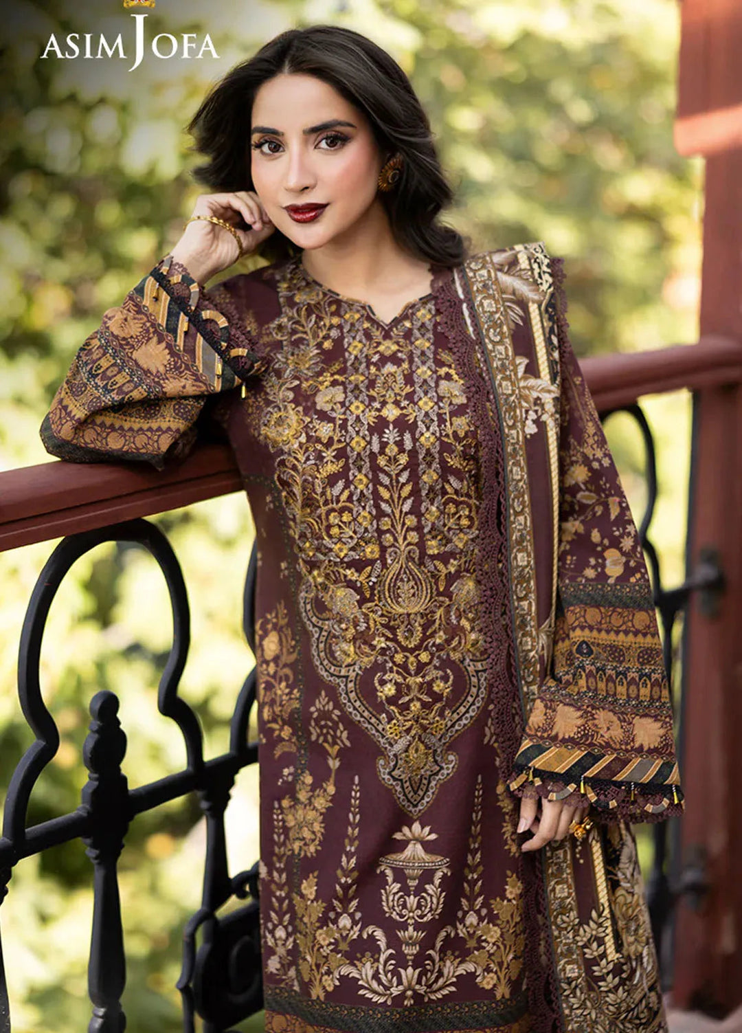 Asim Jofa Embroidered Khaddar Suits Unstitched 3 Piece AJ24UW AJUW-10 - Winter Collection