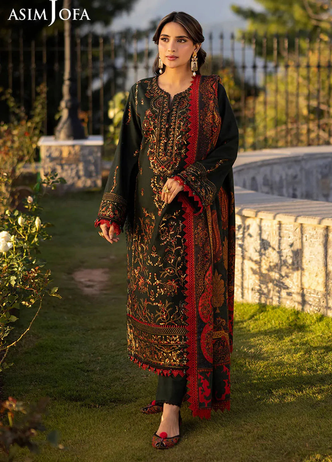 Asim Jofa Embroidered Khaddar Suits Unstitched 3 Piece AJ24UW AJUW-11 - Winter Collection