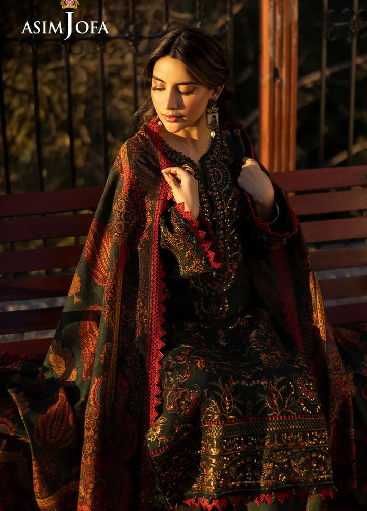 Asim Jofa Embroidered Khaddar Suits Unstitched 3 Piece AJ24UW AJUW-11 - Winter Collection