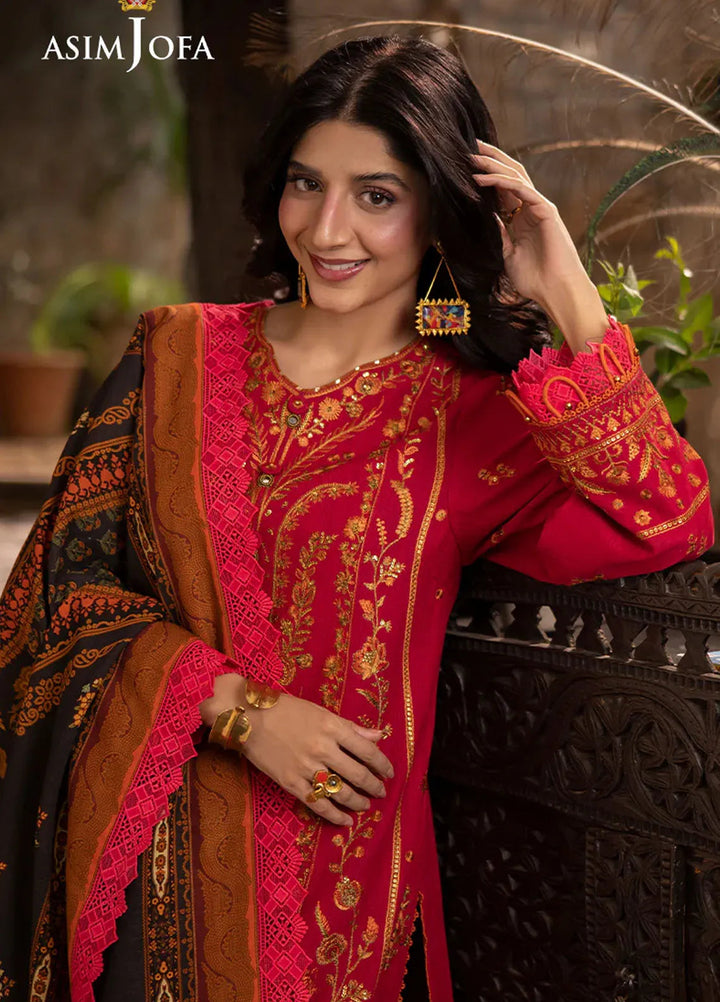 Asim Jofa Embroidered Khaddar Suits Unstitched 3 Piece AJ24UW AJUW-12 - Winter Collection