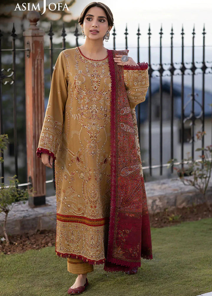 Asim Jofa Embroidered Khaddar Suits Unstitched 3 Piece AJ24UW AJUW-13 - Winter Collection