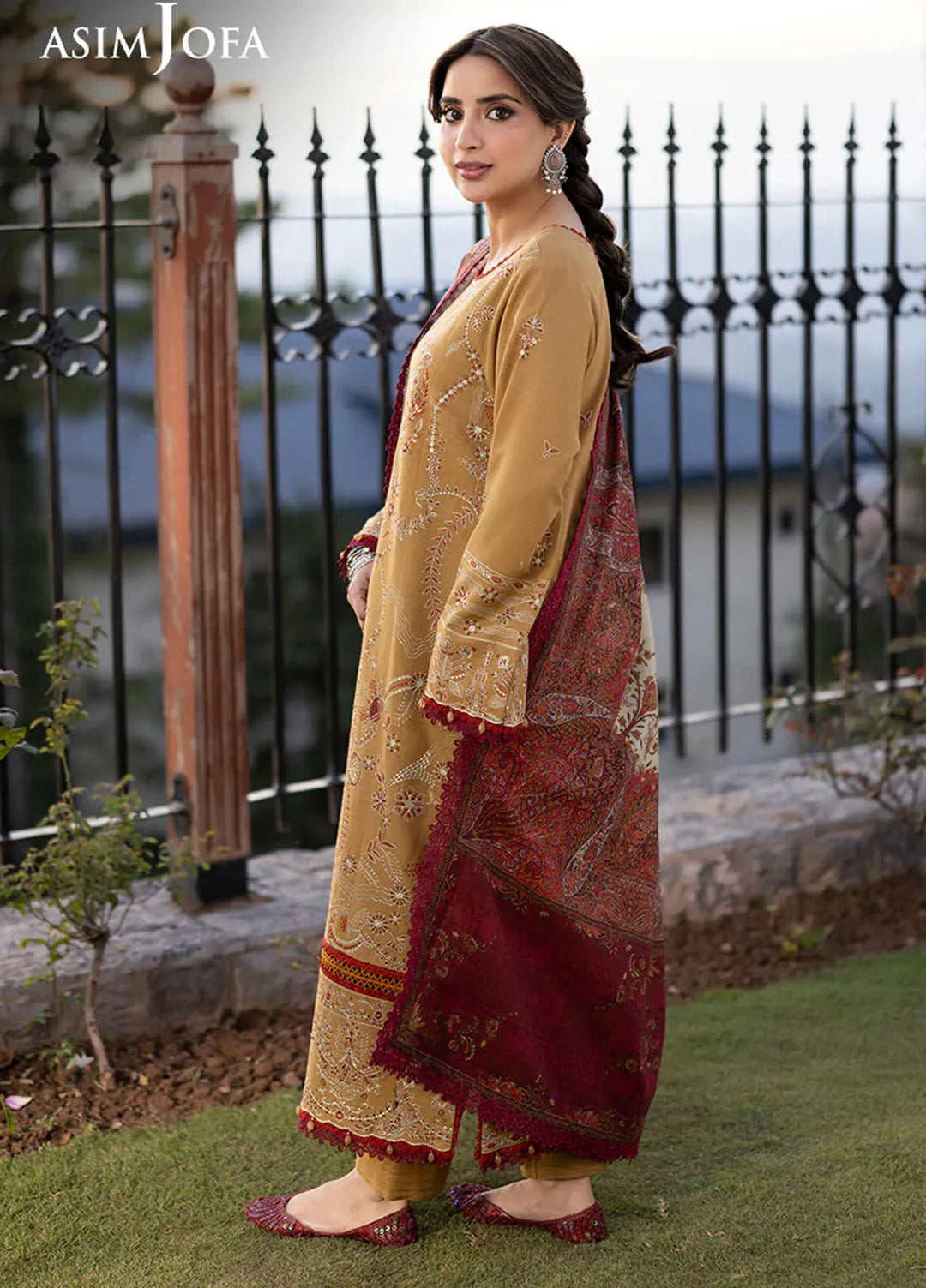 Asim Jofa Embroidered Khaddar Suits Unstitched 3 Piece AJ24UW AJUW-13 - Winter Collection