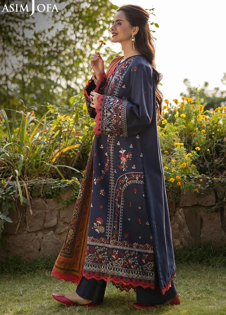 Asim Jofa Embroidered Khaddar Suits Unstitched 3 Piece AJ24UW AJUW-14 - Winter Collection