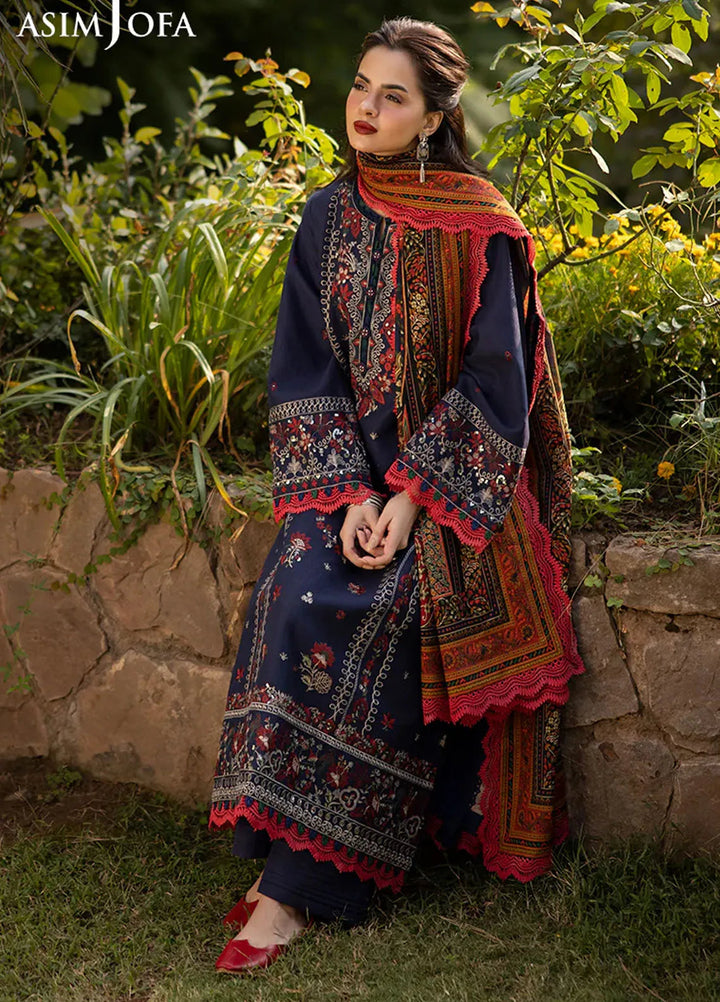 Asim Jofa Embroidered Khaddar Suits Unstitched 3 Piece AJ24UW AJUW-14 - Winter Collection