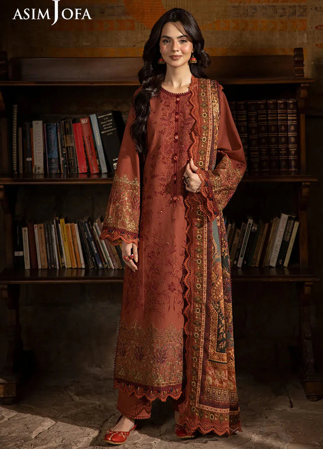 Asim Jofa Embroidered Khaddar Suits Unstitched 3 Piece AJ24UW AJUW-15 - Winter Collection
