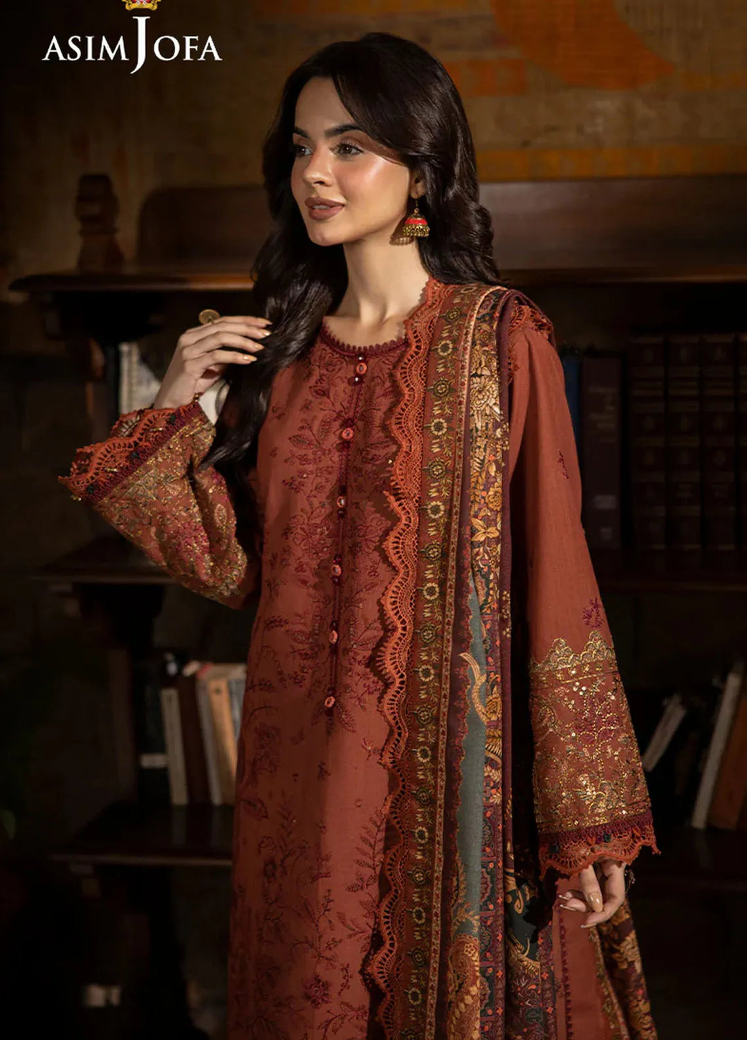 Asim Jofa Embroidered Khaddar Suits Unstitched 3 Piece AJ24UW AJUW-15 - Winter Collection