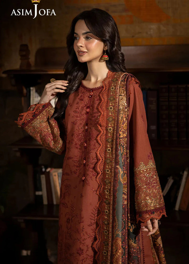 Asim Jofa Embroidered Khaddar Suits Unstitched 3 Piece AJ24UW AJUW-15 - Winter Collection