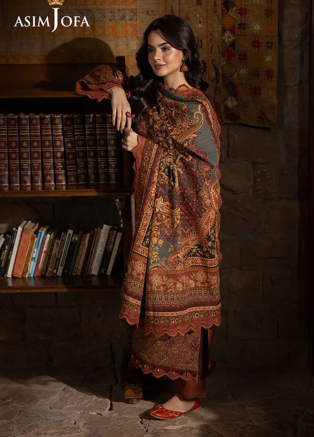 Asim Jofa Embroidered Khaddar Suits Unstitched 3 Piece AJ24UW AJUW-15 - Winter Collection
